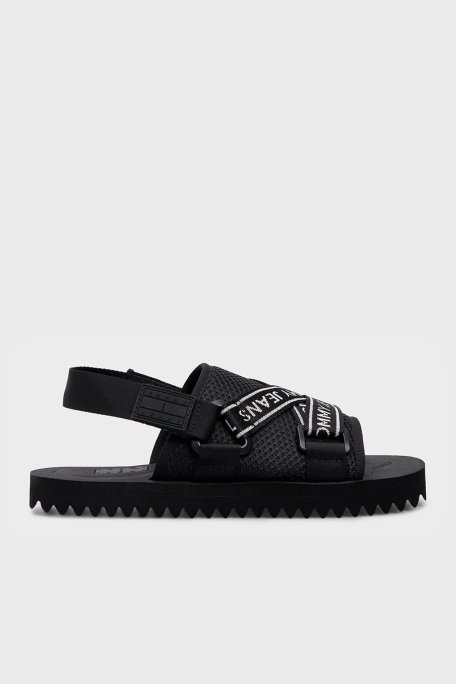 Tommy Jeans Logolu Kadın Sandalet EN0EN02462 BDS SİYAH - Tommy Jeans