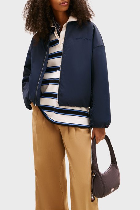 Tommy Jeans Logolu Büzgülü Askı Detaylı Bayan Çanta AW0AW18068 GSZ KOYU KAHVE - Tommy Jeans (1)