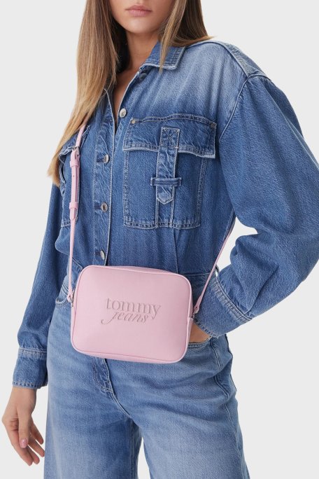 Tommy Jeans Logolu Çıkarılabilir Askılı Kadın Çanta AW0AW18451 TOP PEMBE - Tommy Jeans (1)