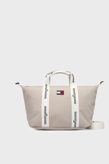 Tommy Jeans Logolu Çıkarılabilir Askılı Kadın Çanta AW0AW18460 AEP BEJ - Tommy Jeans