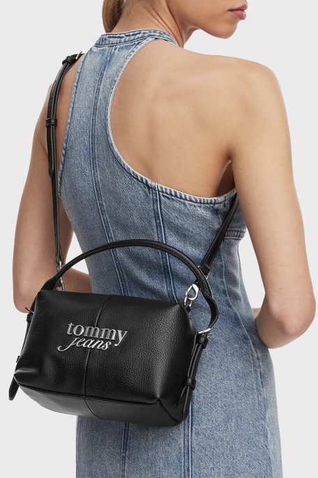 Tommy Jeans Logolu Çıkarılabilir Askılı Kadın Çanta AW0AW18470 BDS SİYAH - Tommy Jeans (1)