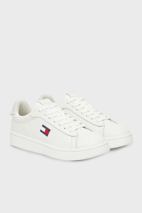 Tommy Jeans Logolu Deri Sneaker Bayan Ayakkabı EN0EN02815 YBL BEYAZ - Tommy Jeans (1)