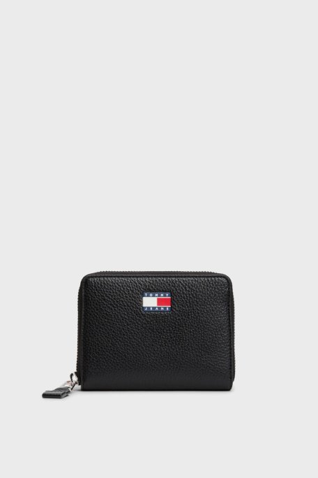 Tommy Jeans Logolu Fermuarlı Bayan Cüzdan AW0AW17584 BDS SİYAH - Tommy Jeans