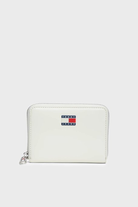 Tommy Jeans Logolu Fermuarlı Bayan Cüzdan AW0AW18090 YBI BEYAZ - Tommy Jeans