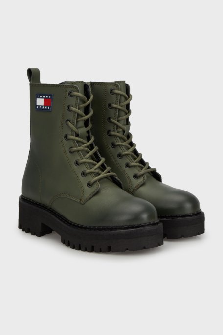 Tommy Jeans Logolu Fermuarlı Postal Kadın Bot EN0EN02628 M00 YEŞİL - Tommy Jeans (1)