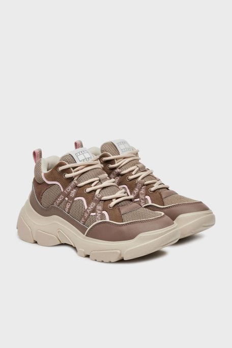 Tommy Jeans Logolu Kalın Tabanlı Sneaker Bayan Ayakkabı EN0EN02619 PKO KAHVE - Tommy Jeans (1)