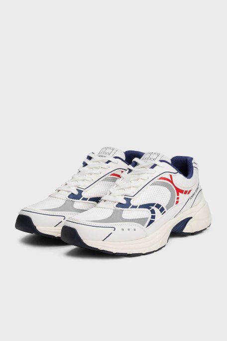 Tommy Jeans Logolu Kalın Tabanlı Sneaker Erkek Ayakkabı EM0EM01569 0G1 BEYAZ-LACİVERT - Tommy Jeans (1)