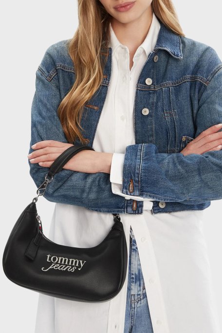 Tommy Jeans Logolu Omuz Askılı Bayan Çanta AW0AW17895 BDS SİYAH - Tommy Jeans (1)