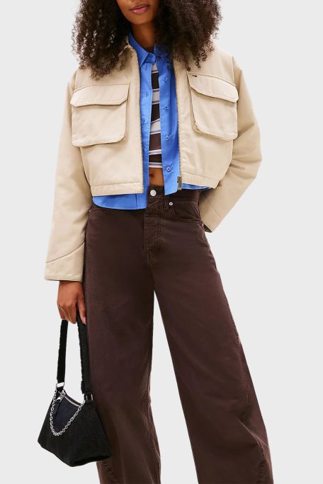 Tommy Jeans Logolu Omuz Askılı Zincir Detaylı Denim Bayan Çanta AW0AW18083 1BZ SİYAH - Tommy Jeans (1)