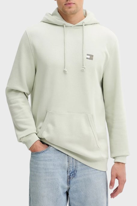 Tommy Jeans Logolu Pamuklu Regular Fit Kapüşonlu Erkek Sweat DM0DM20258 M1C YEŞİL - Tommy Jeans