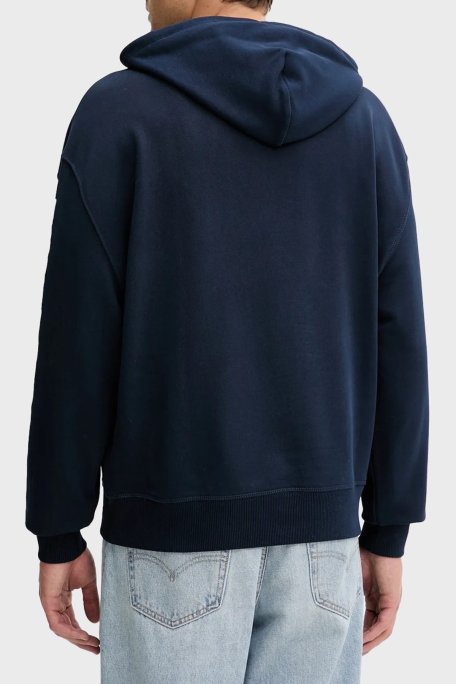 Tommy Jeans Logolu Pamuklu Relaxed Fit Kapüşonlu Kanguru Cepli Erkek Sweat DM0DM21834 C1G LACİVERT - Tommy Jeans (1)