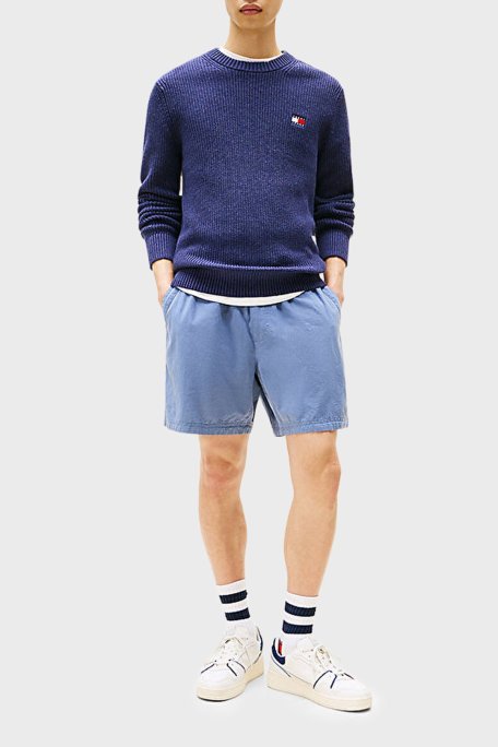 Tommy Jeans Logolu Pamuklu Slim Fit Bisiklet Yaka Örgü Erkek Kazak DM0DM21652 DSE LACİVERT - Tommy Jeans (1)