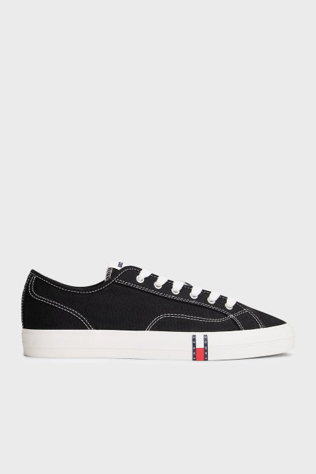Tommy Jeans Logolu Sneaker Bayan Ayakkabı EN0EN02956 BDS SİYAH - Tommy Jeans