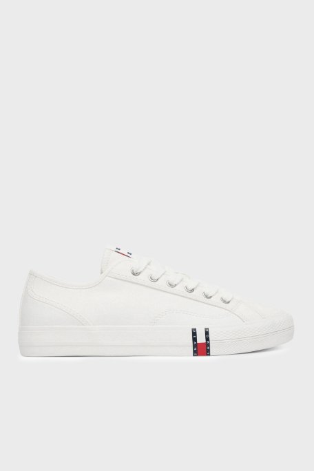 Tommy Jeans Logolu Sneaker Bayan Ayakkabı EN0EN02956 YBL BEYAZ - Tommy Jeans