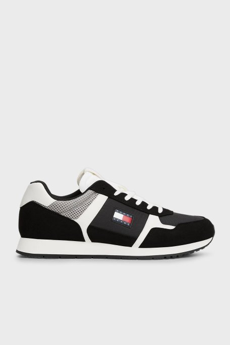 Tommy Jeans Logolu Sneaker Erkek Ayakkabı EM0EM01590 BDS SİYAH - Tommy Jeans