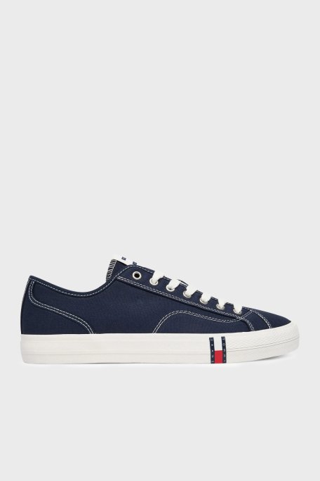 Tommy Jeans Logolu Sneaker Erkek Ayakkabı EM0EM01674 C1G LACİVERT - Tommy Jeans