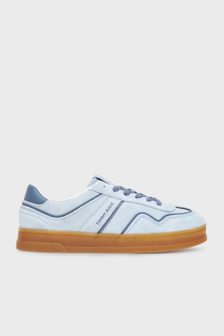 Tommy Jeans Logolu Süet Sneaker Bayan Ayakkabı EN0EN02806 DBS AÇIK MAVİ - Tommy Jeans