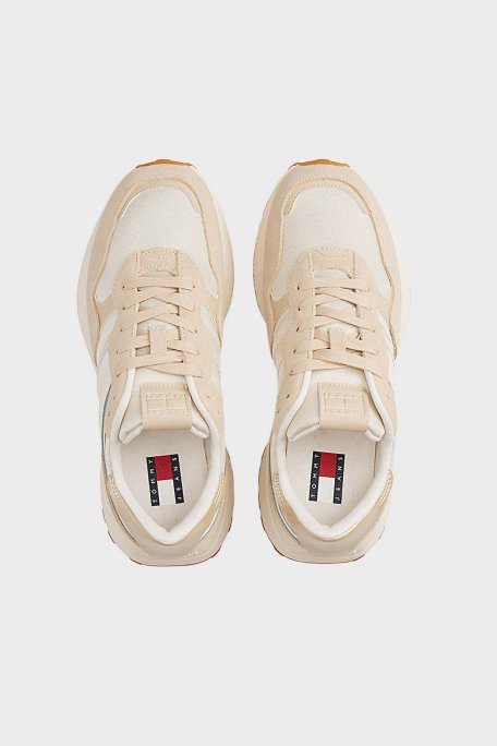 Tommy Jeans Logolu Süet Sneaker Bayan Ayakkabı EN0EN02861 YBI BEYAZ - Tommy Jeans (1)