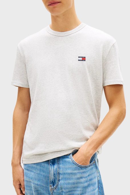 Tommy Jeans Pamuk Karışımlı Logolu Normal Kalıp Erkek T Shirt DM0DM22667 P08 GRİ - Tommy Jeans