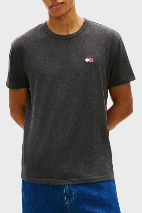 Tommy Jeans Pamuk Karışımlı Regular Fit Bisiklet Yaka Erkek T Shirt DM0DM22667 BDS SİYAH - Tommy Jeans