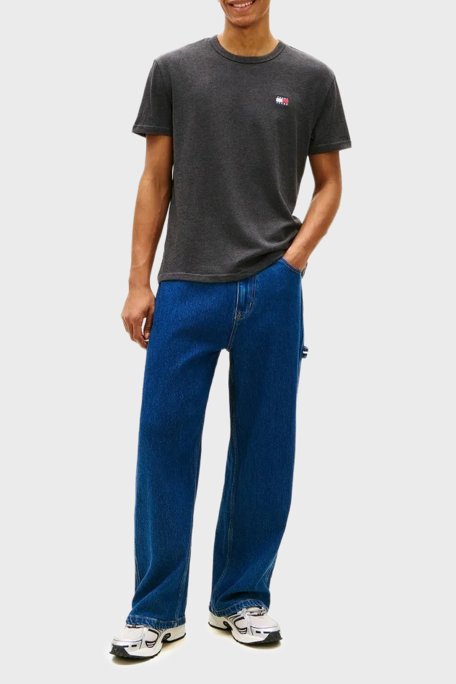 Tommy Jeans Pamuk Karışımlı Regular Fit Bisiklet Yaka Erkek T Shirt DM0DM22667 BDS SİYAH - Tommy Jeans (1)