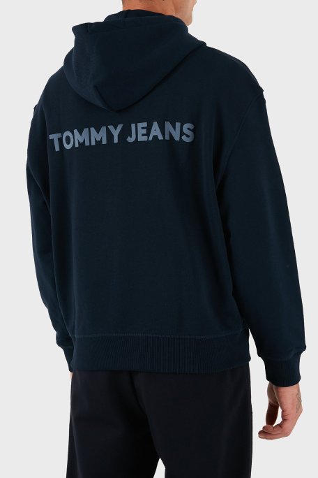 Tommy Jeans Pamuklu Comfort Fit Kapüşonlu Fermuarlı Logolu Erkek Sweat DM0DM21626 C1G LACİVERT - Tommy Jeans (1)