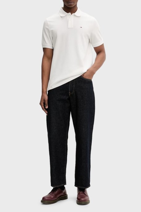 Tommy Jeans Pamuklu Regular Fit Logolu Düğmeli Erkek Polo Yaka T Shirt DM0DM22711 YBL BEYAZ - Tommy Jeans (1)