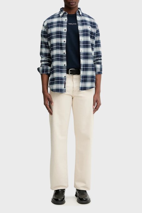 Tommy Jeans Pamuklu Relaxed Fit Logolu Bisiklet Yaka Erkek T Shirt DM0DM21110 C1G LACİVERT - Tommy Jeans (1)