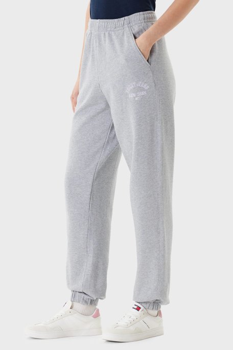 Tommy Jeans Pamuklu Relaxed Fit Yüksek Bel Lastikli Paça Jogger Kadın Pantolon DW0DW20994 Q13 GRİ - Tommy Jeans