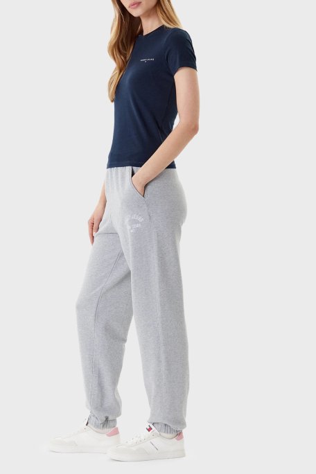 Tommy Jeans Pamuklu Relaxed Fit Yüksek Bel Lastikli Paça Jogger Kadın Pantolon DW0DW20994 Q13 GRİ - Tommy Jeans (1)