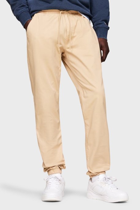 Tommy Jeans Pamuklu Slim Fit Jogger Erkek Pantolon DM0DM19487 AB9 BEJ - Tommy Jeans