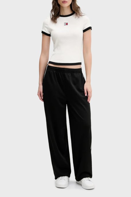 Tommy Jeans Pamuklu Slim Fit Logolu Bisiklet Yaka Bayan T Shirt DW0DW22575 YBL BEYAZ - Tommy Jeans (1)