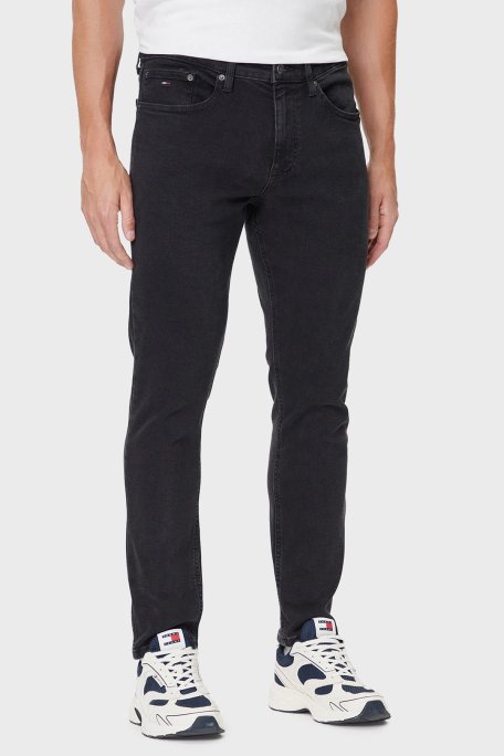 Tommy Jeans Pamuklu Slim Fit Normal Bel Dar Paça Jeans Erkek Kot Pantolon DM0DM21232 1BZ MAVİ - Tommy Jeans