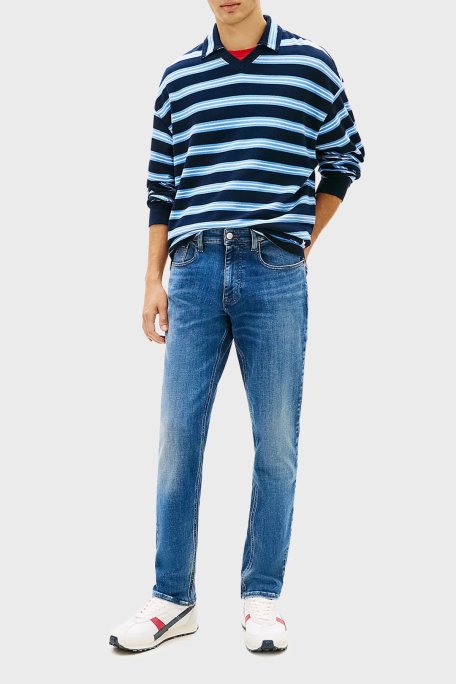 Tommy Jeans Pamuklu Slim Fit Normal Bel Dar Paça Jeans Erkek Kot Pantolon DM0DM22960 1A5 MAVİ - Tommy Jeans (1)