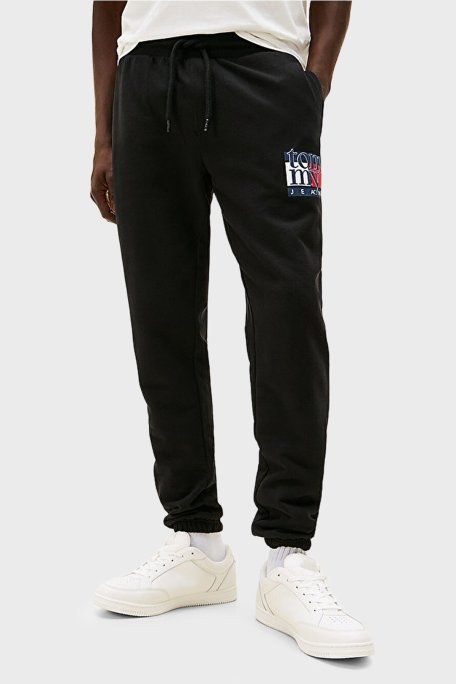 Tommy Jeans Pamuklu Slim Fit Normal Bel Lastikli Paça Jogger Erkek Pantolon DM0DM22094 BDS SİYAH - Tommy Jeans