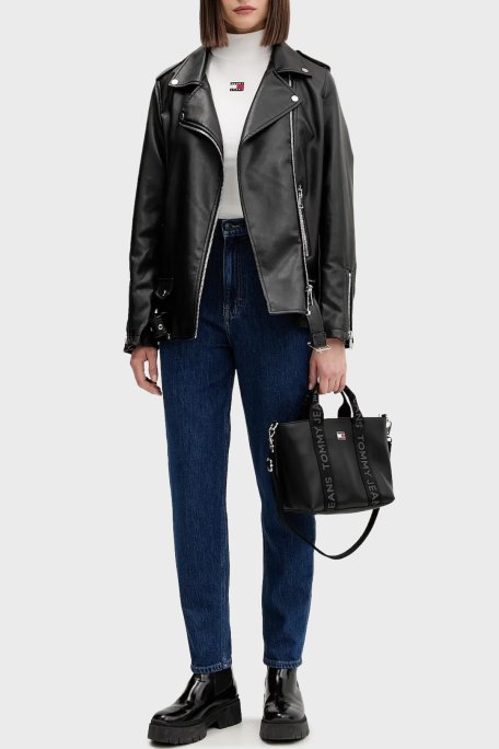 Tommy Jeans Pamuklu Straight Fit Yüksek Bel Daralan Paça Jeans Bayan Kot Pantolon DW0DW22446 1BK MAVİ - Tommy Jeans (1)