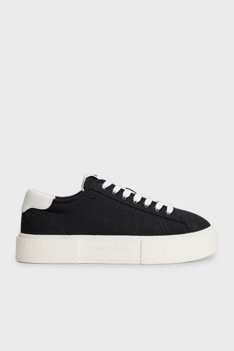 Tommy Jeans Plartform Canvas Sneaker Bayan Ayakkabı EN0EN02792 BDS SİYAH - Tommy Jeans