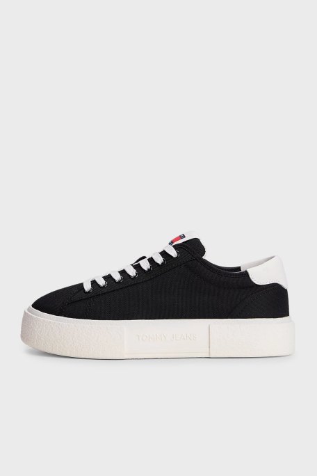 Tommy Jeans Plartform Canvas Sneaker Bayan Ayakkabı EN0EN02792 BDS SİYAH - Tommy Jeans (1)