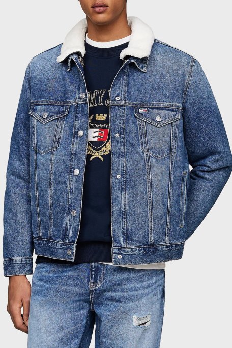 Tommy Jeans Regular Fit Çift Taraflı Erkek Kot Ceket DM0DM20470 1BJ MAVİ - Tommy Jeans