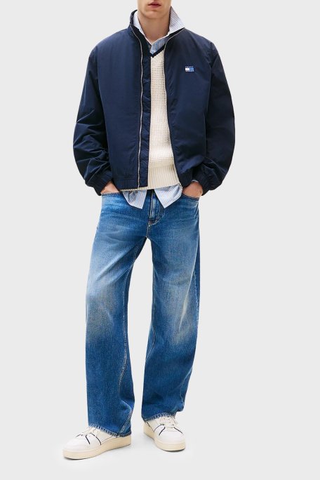 Tommy Jeans Regular Fit Dik Yaka Logolu Su İtici Ceket Erkek Mont DM0DM21929 C1G LACİVERT - Tommy Jeans (1)