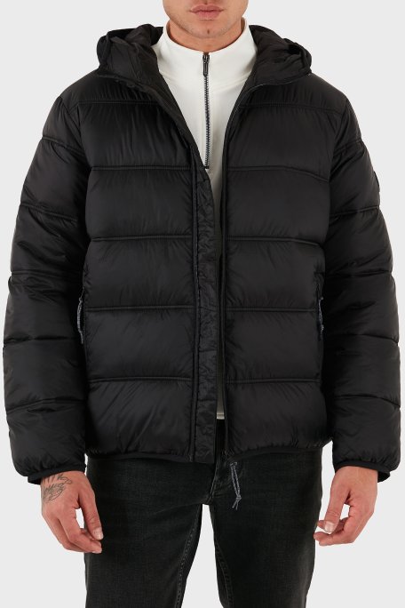 Tommy Jeans Regular Fit Kapüşonlu Kapitoneli Şişme Erkek Mont DM0DM22044 BDS SİYAH - Tommy Jeans