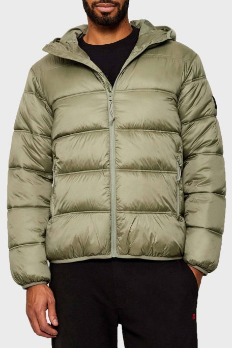 Tommy Jeans Regular Fit Kapüşonlu Kapitoneli Şişme Erkek Mont DM0DM22044 M1L YEŞİL - Tommy Jeans