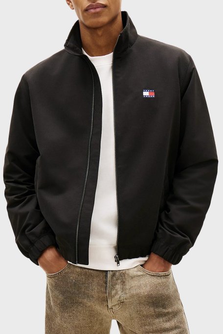 Tommy Jeans Regular Fit Logolu Dik Yaka Erkek Mont DM0DM22720 BDS SİYAH - Tommy Jeans