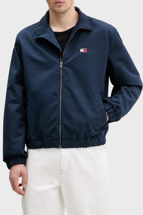 Tommy Jeans Regular Fit Logolu Dik Yaka Erkek Mont DM0DM22720 C1G LACİVERT - Tommy Jeans