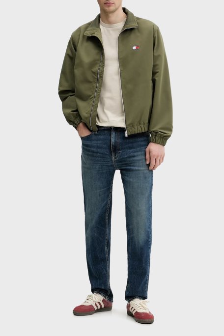 Tommy Jeans Regular Fit Logolu Dik Yaka Erkek Mont DM0DM22720 GY1 KOYU YEŞİL - Tommy Jeans (1)
