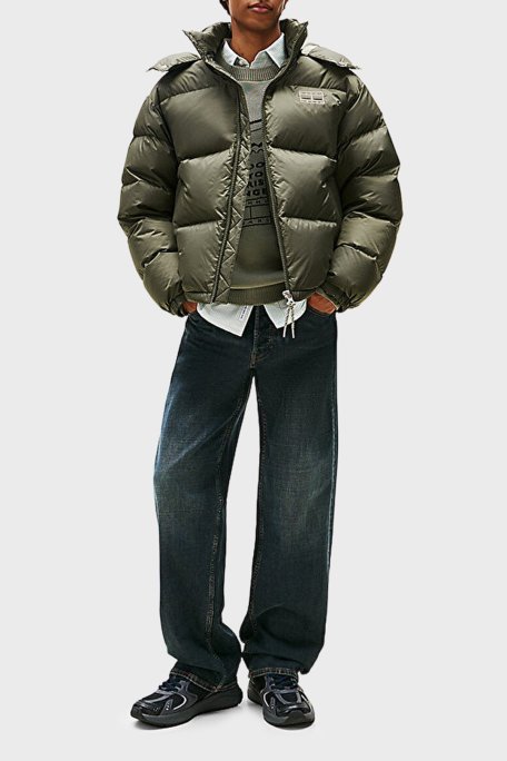 Tommy Jeans Relaxed Fit Çıkarılabilir Kapüşonlu Su İtici Şişme Erkek Mont DM0DM22036 MRH KOYU YEŞİL - Tommy Jeans (1)