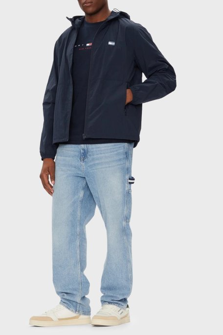 Tommy Jeans Relaxed Fit Kapüşonlu Su İtici Logolu Erkek Mont DM0DM21393 C1G LACİVERT - Tommy Jeans (1)