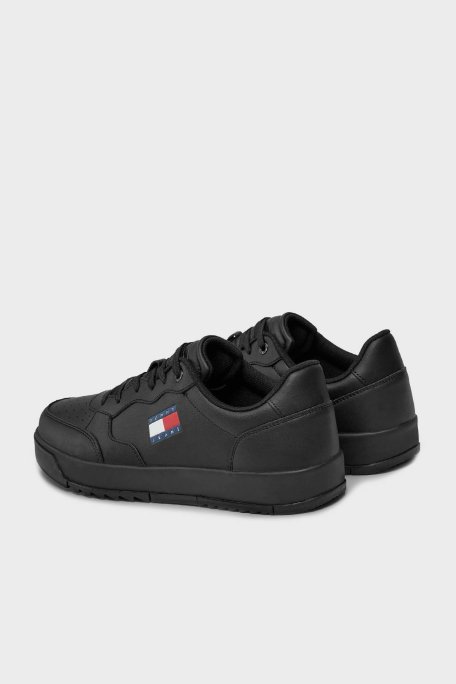 Tommy Jeans Retro Deri Sneaker Erkek Ayakkabı EM0EM01397 BDS SİYAH - Tommy Jeans (1)