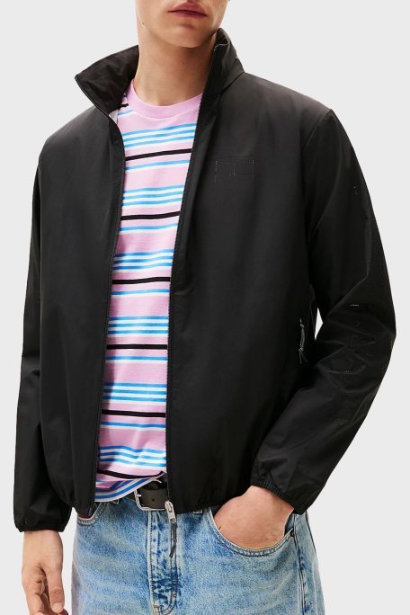 Tommy Jeans Slim Fit Gizli Kapüşonlu Suya Dayanıklı Erkek Ceket DM0DM21680 BDS SİYAH - Tommy Jeans