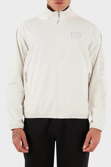 Tommy Jeans Slim Fit Gizli Kapüşonlu Suya Dayanıklı Erkek Ceket DM0DM21680 YBH BEYAZ - Tommy Jeans